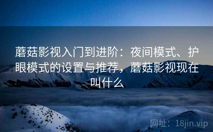 蘑菇影视入门到进阶：夜间模式、护眼模式的设置与推荐，蘑菇影视现在叫什么