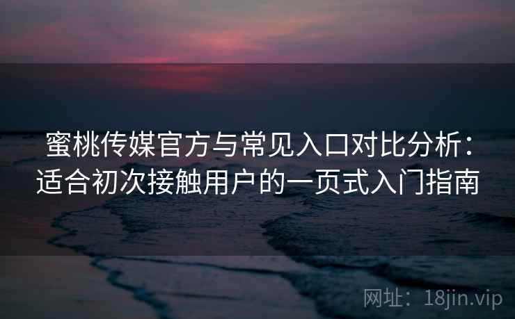 蜜桃传媒官方与常见入口对比分析：适合初次接触用户的一页式入门指南