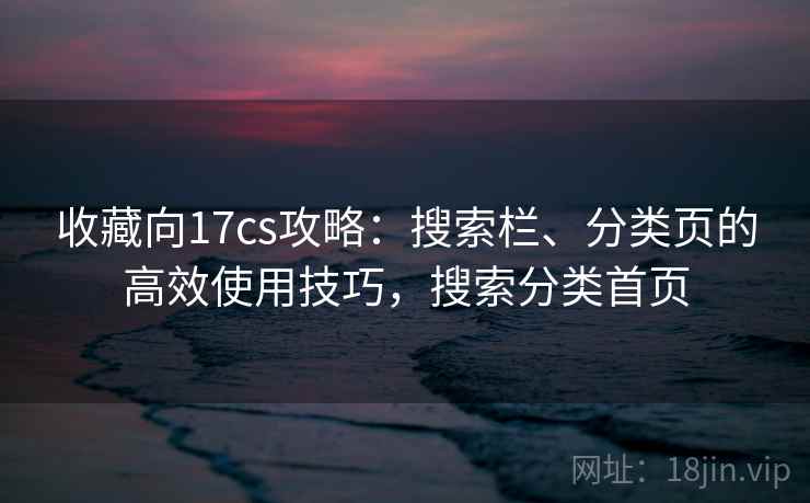 收藏向17cs攻略：搜索栏、分类页的高效使用技巧，搜索分类首页
